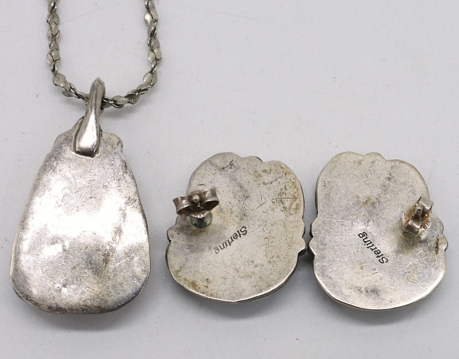 Blue Turquoise 925 Necklace, Earrings, Rings