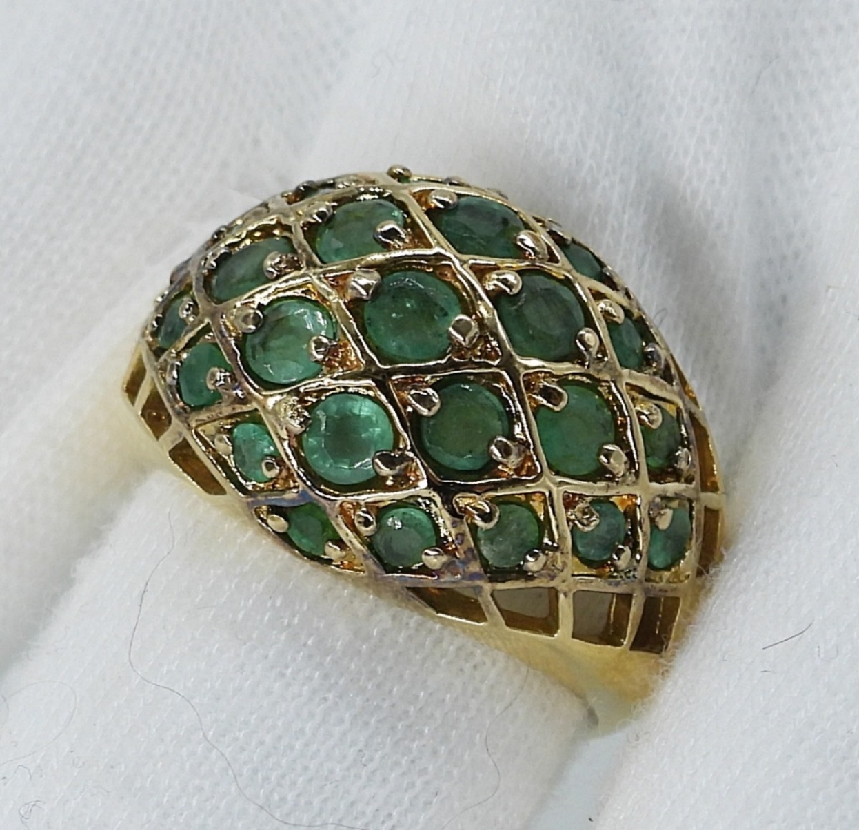 Gold Tone 925 Simulated Emerald Set