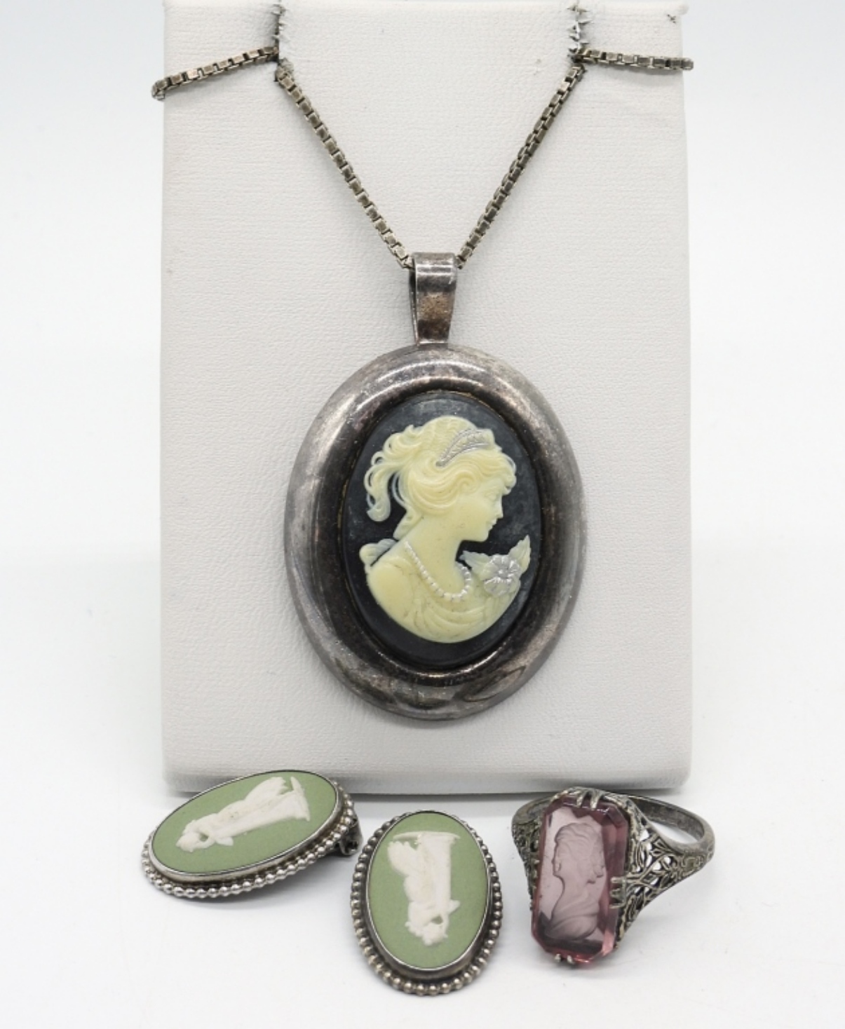 Sterling Gemstone Cameo Jewelry