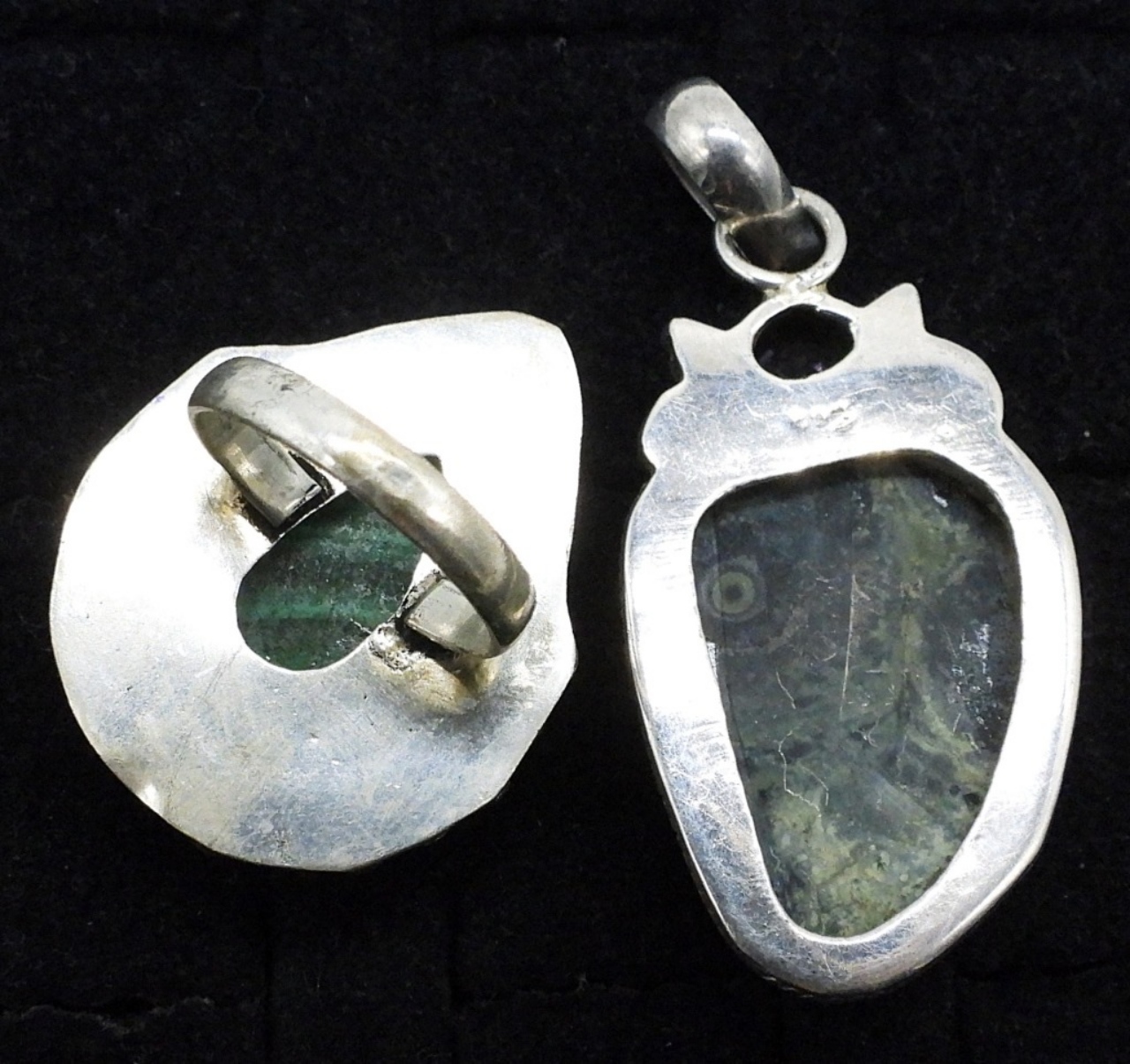 Malachite Ring & Kambaba Jasper Pendant