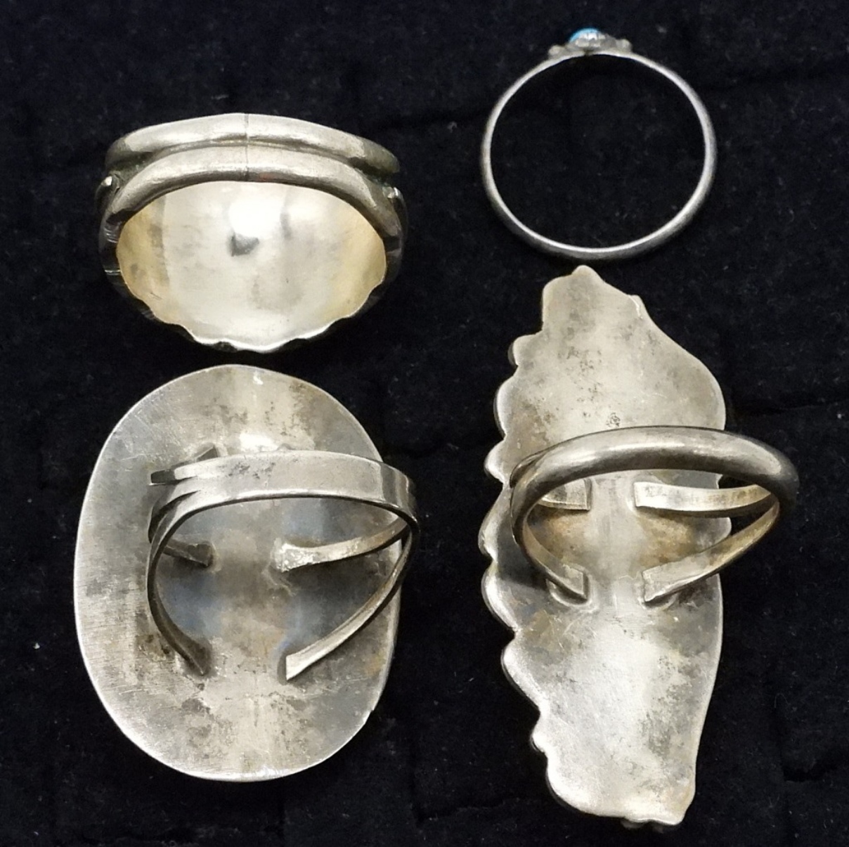4 Vintage Sterling Turquoise Rings