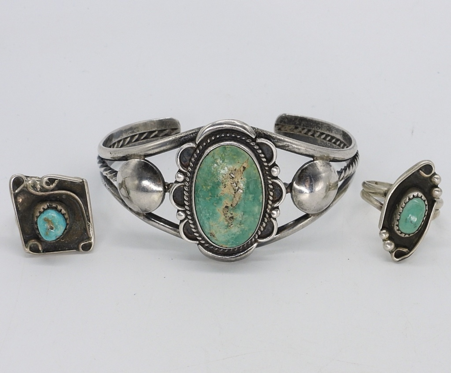 Vintage Sterling Turquoise Cuff & Rings