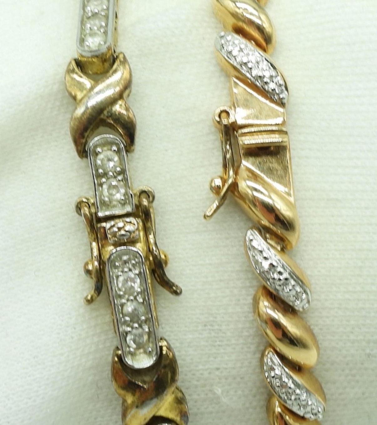 2 Sterling Gold Tone Tennis Bracelets