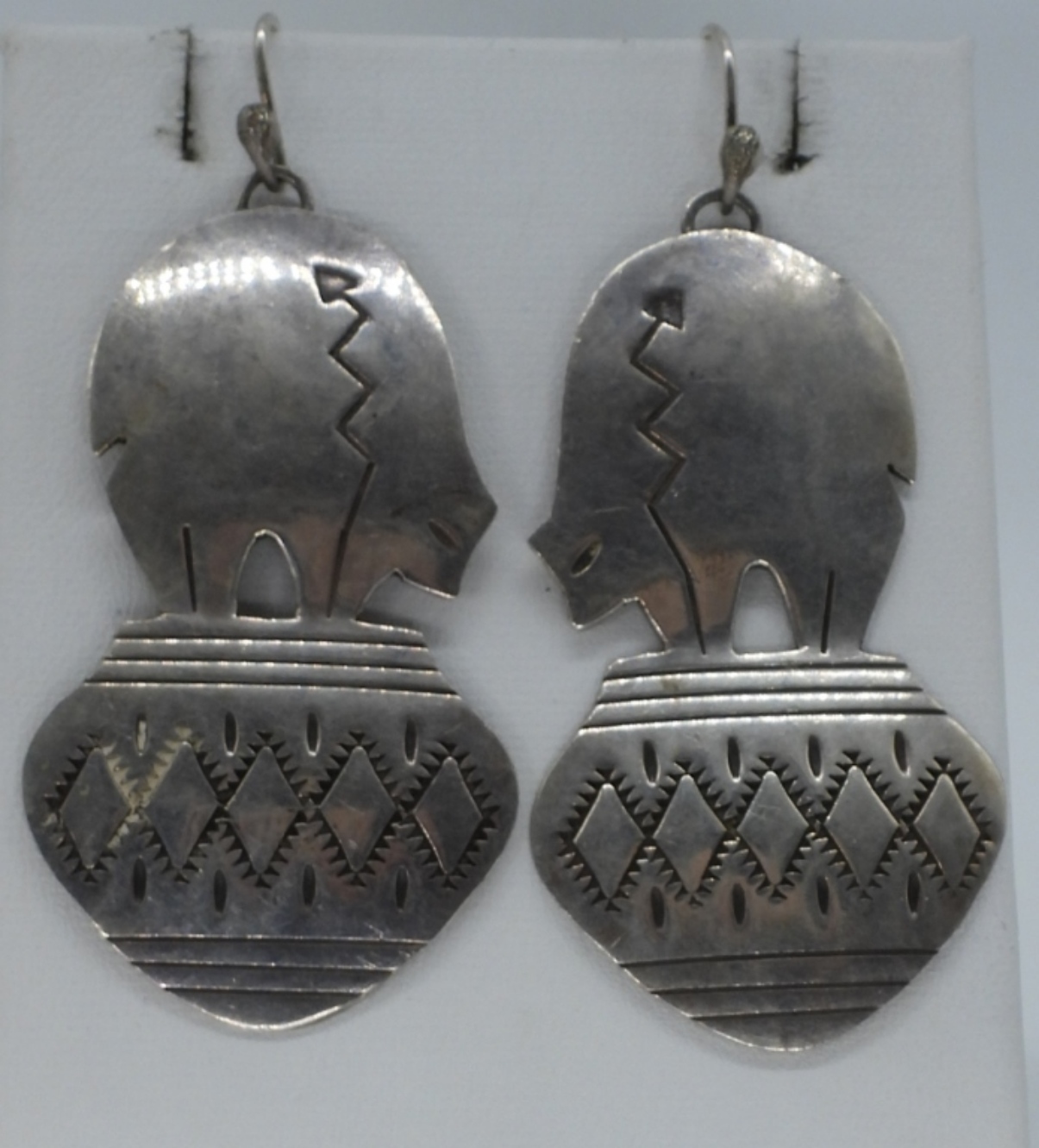 Zuni Bear Sterling Rings and Earrings