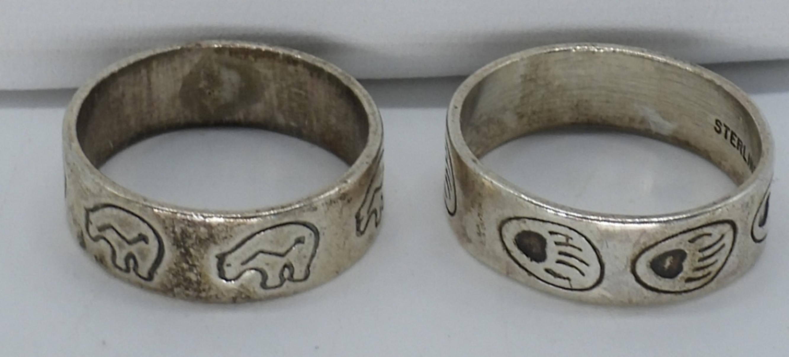 Zuni Bear Sterling Rings and Earrings