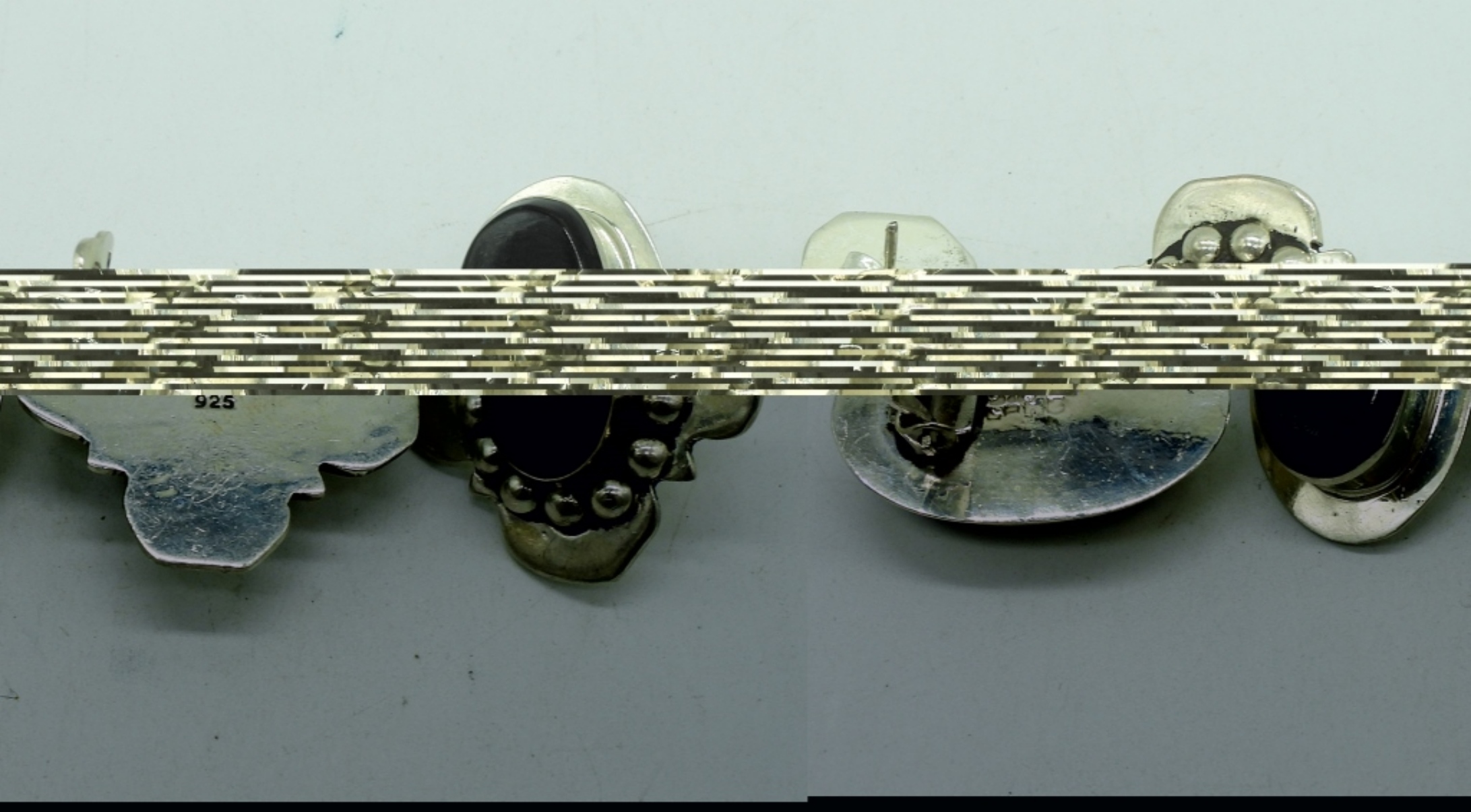 Taxco Sterling Black Onyx Earrings
