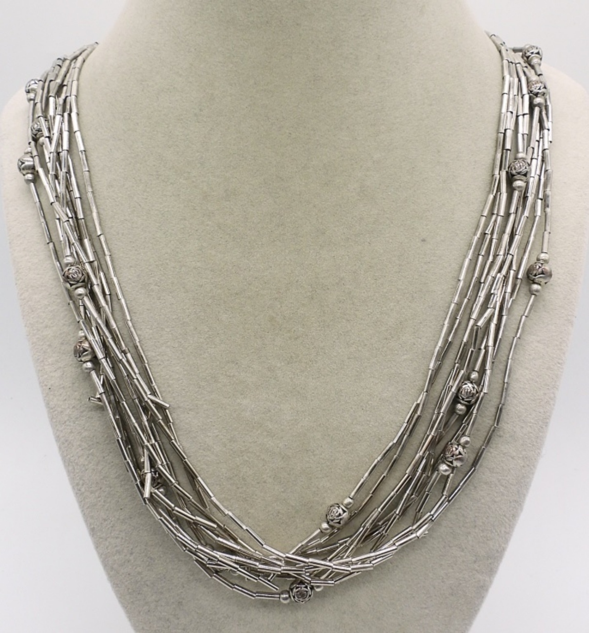Liquid Sterling Beaded Necklace