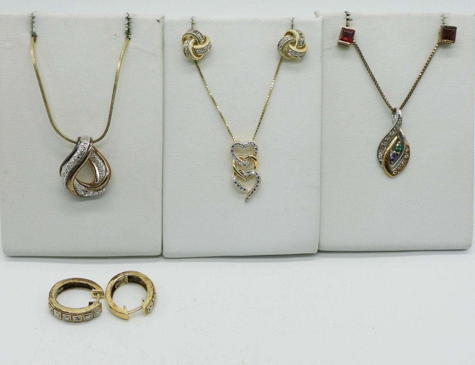 Gold Tone Sterling Necklaces & Earrings