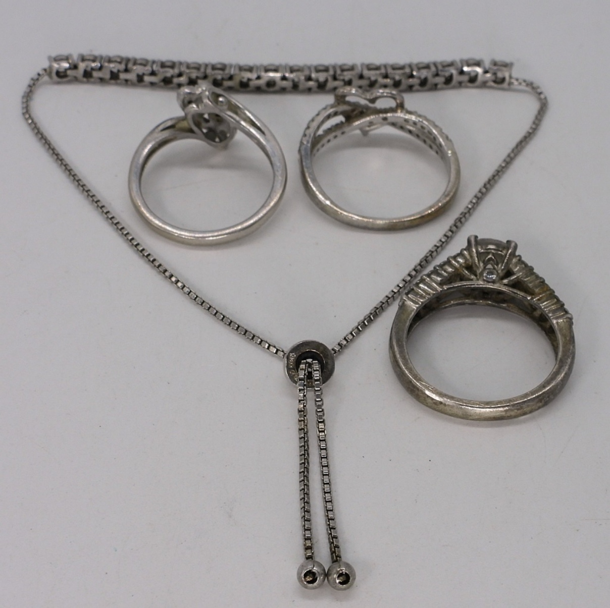 3 Sterling Fashion Rings & Bracelet