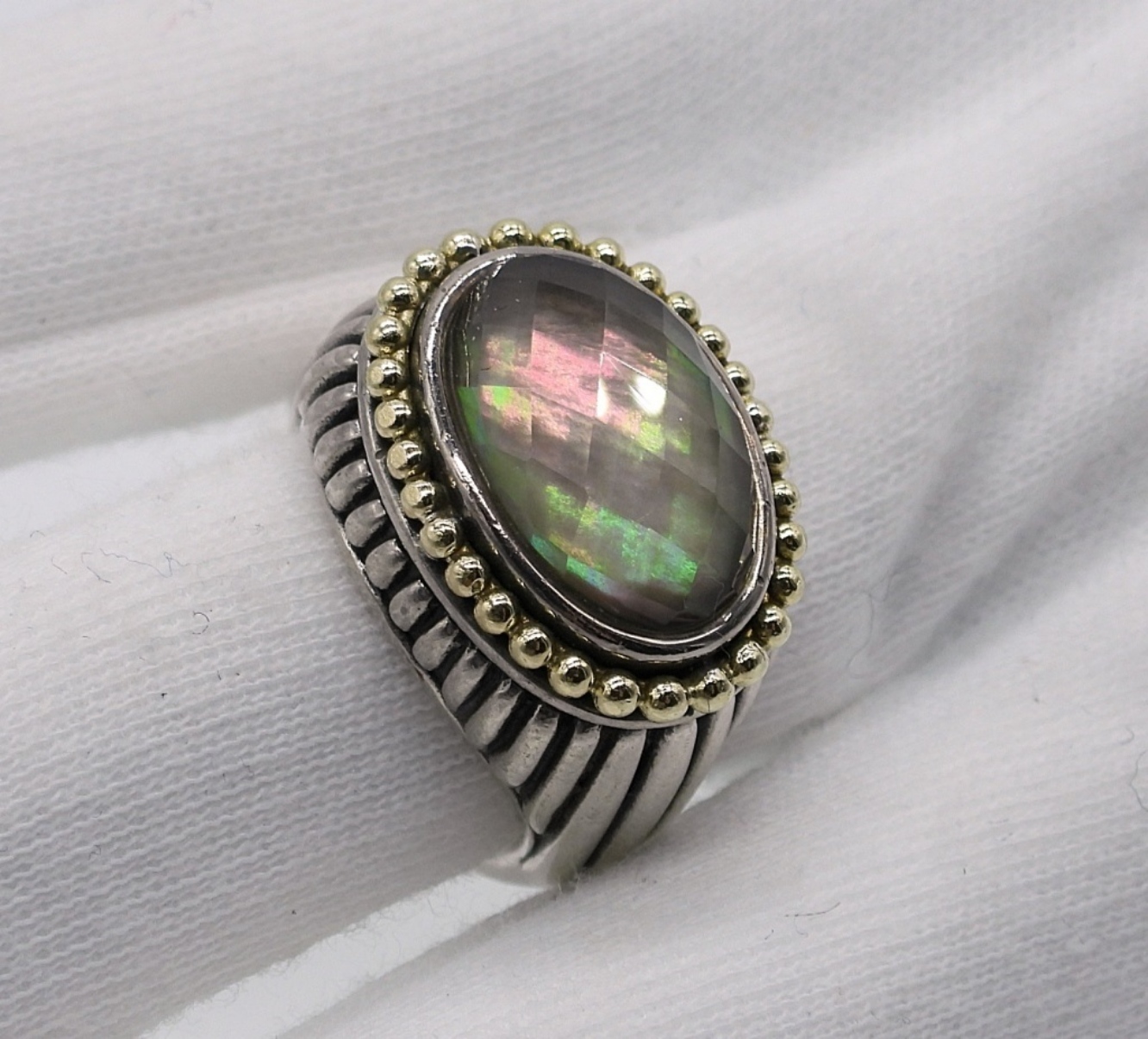 Lagos Caviar Sterling & 18k Ring