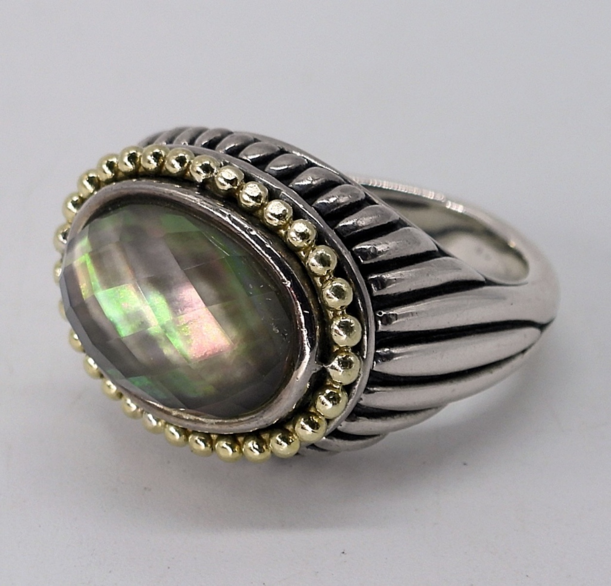 Lagos Caviar Sterling & 18k Ring