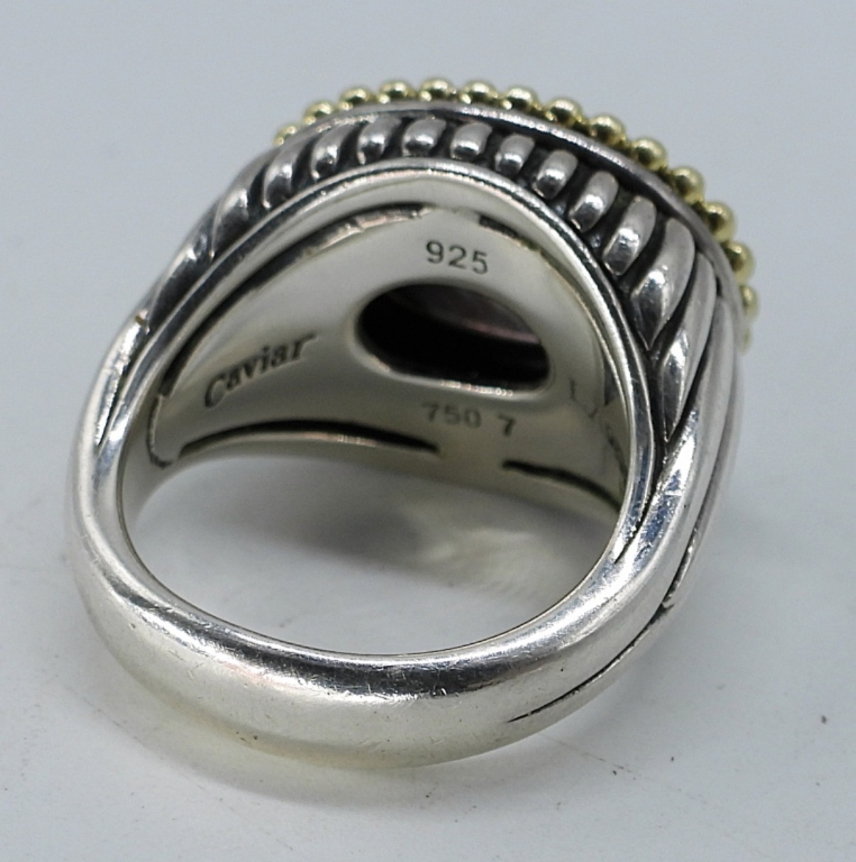 Lagos Caviar Sterling & 18k Ring