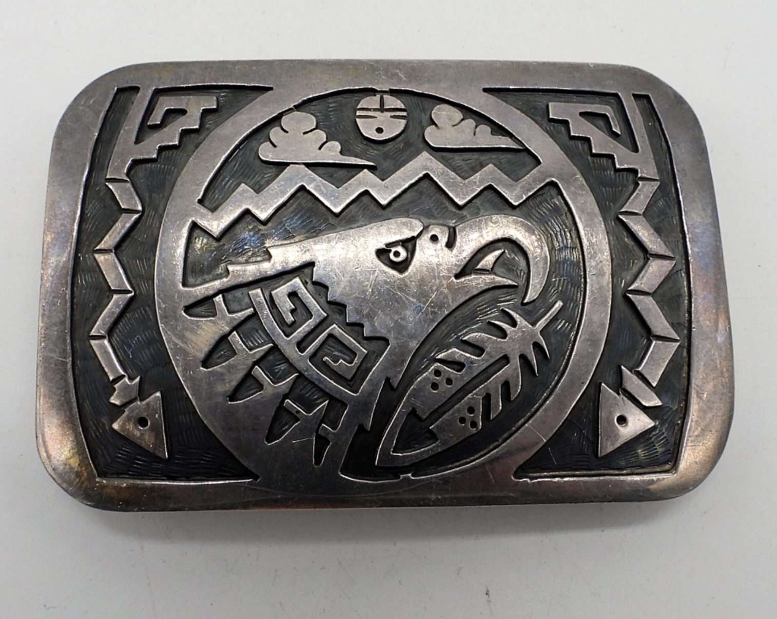 Vintage Hopi Eagle Sterling Belt Buckle
