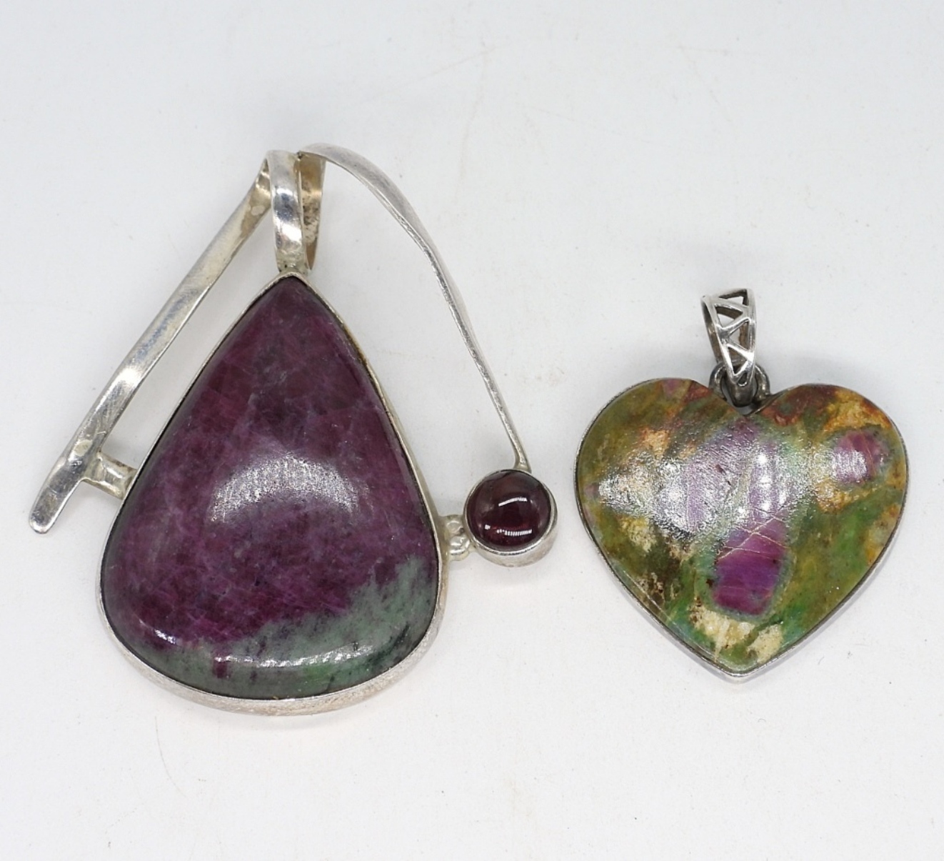 Ruby Zoisite & Ruby Fuchsite 925 Pendants