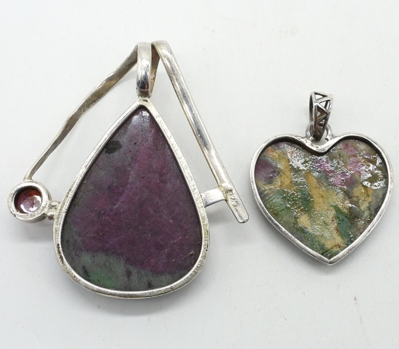 Ruby Zoisite & Ruby Fuchsite 925 Pendants