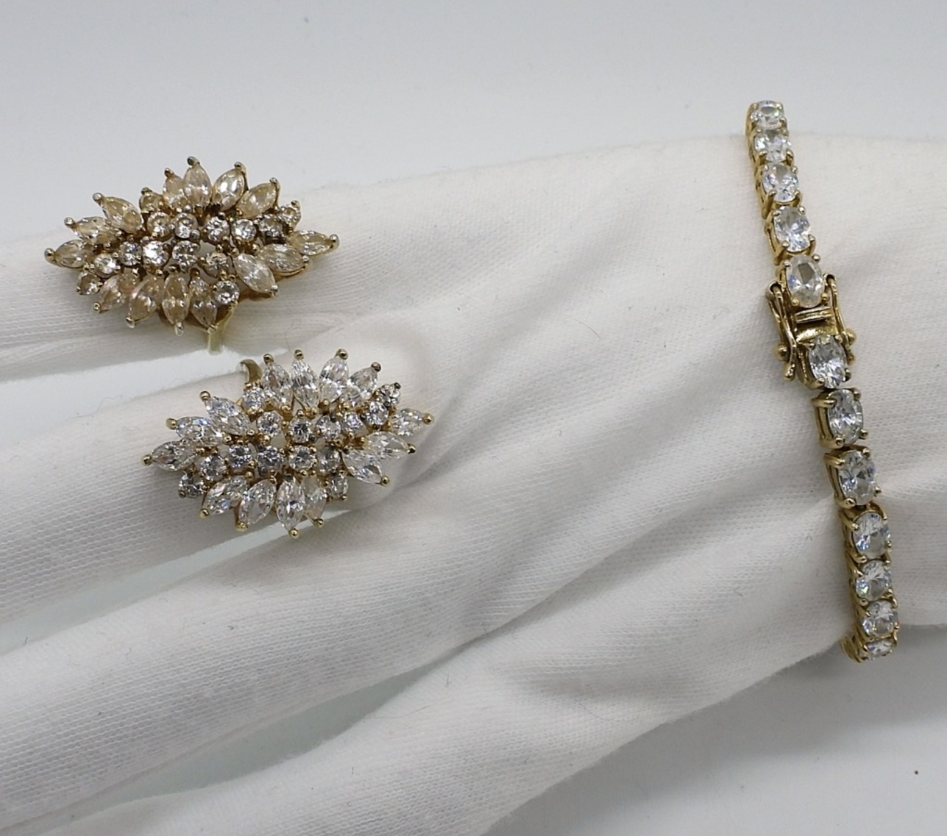 Gold Tone 925 Diamond Like Rings & More