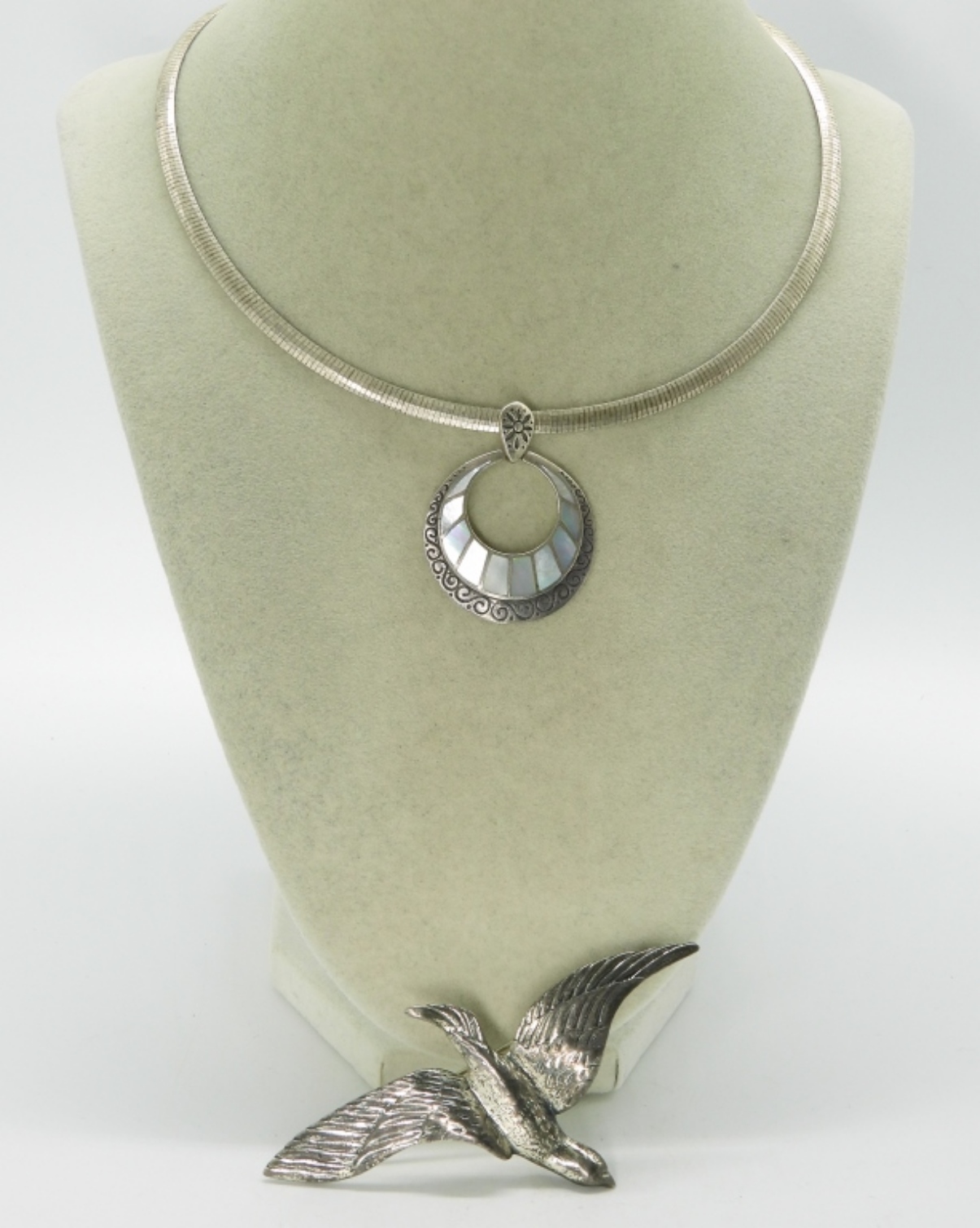 Dane Craft 925 Bird Brooch & Necklace