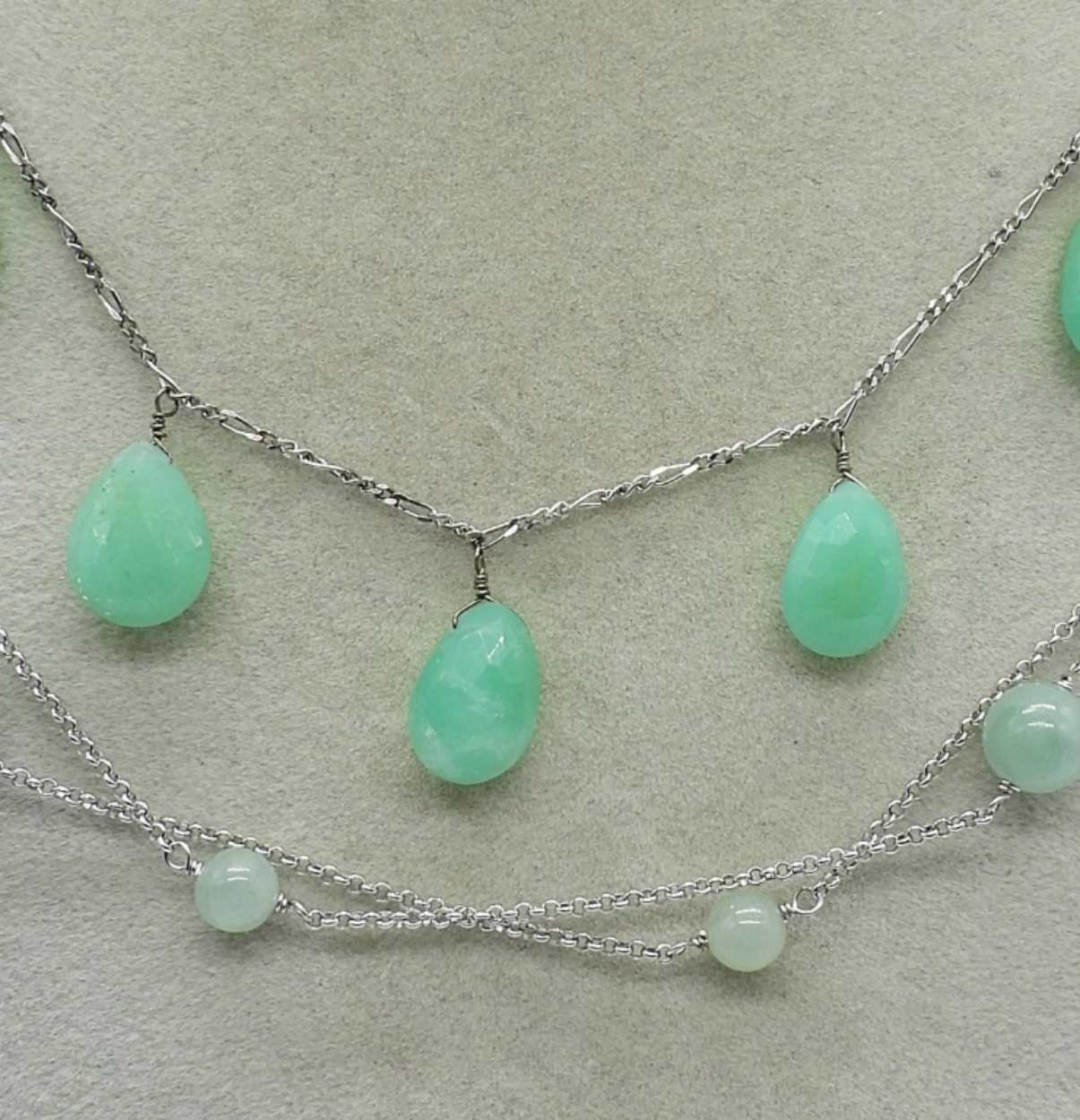 2 Sterling Jade Fashion Necklaces