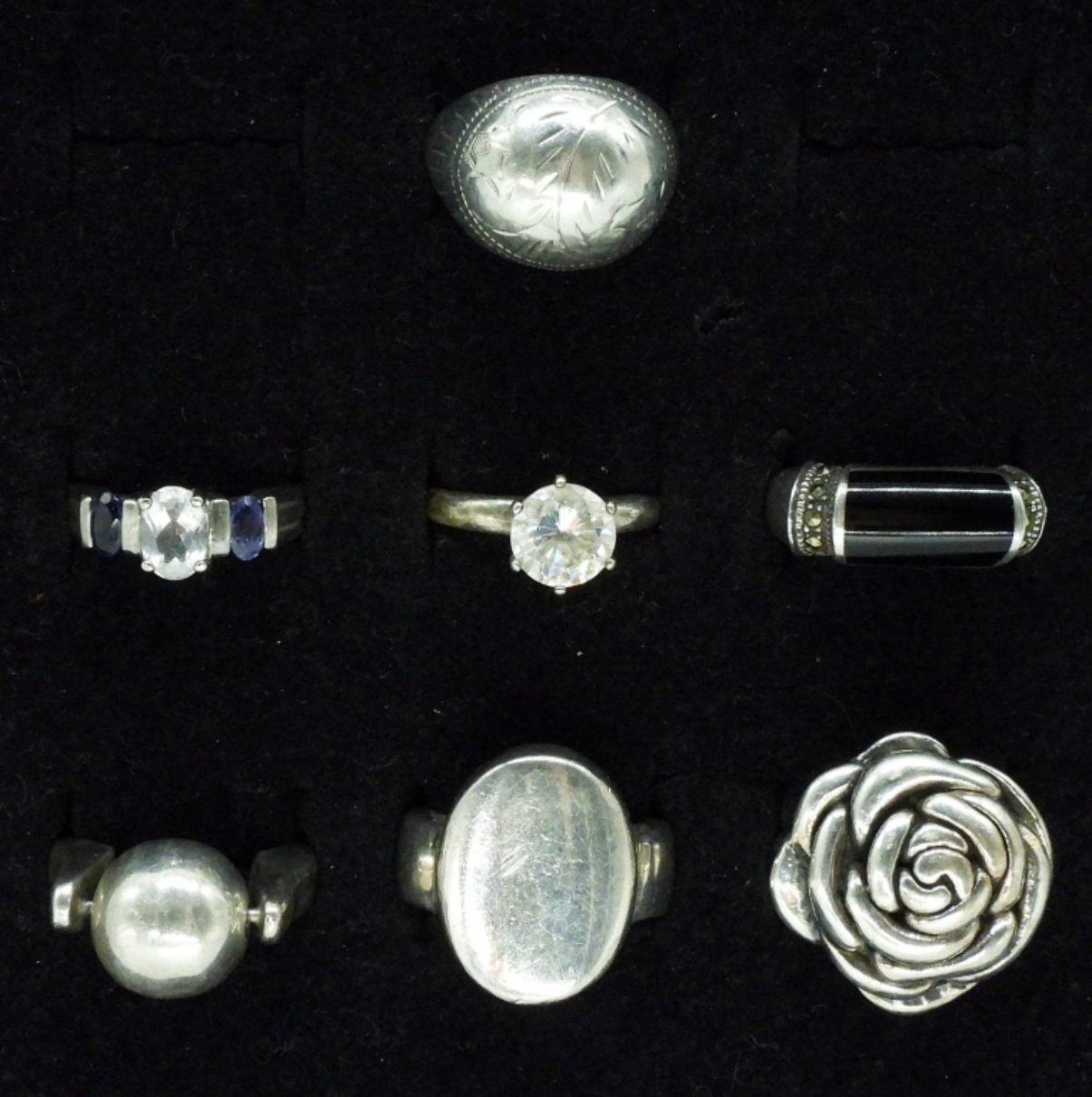 7 Sterling Fashion Rings