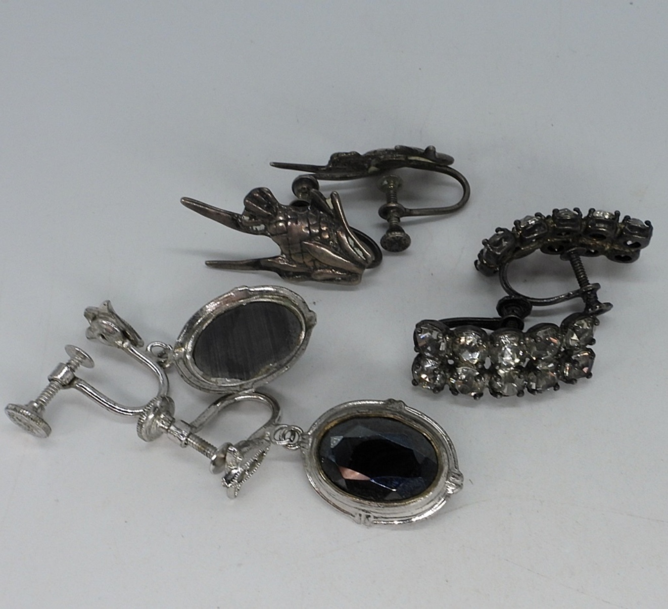 3 Pair Vintage Sterling Screw Back Earrings
