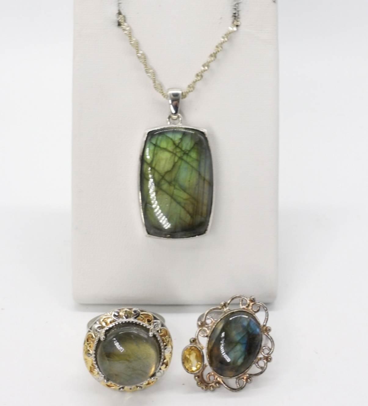 Sterling Labradorite Rings and Necklace