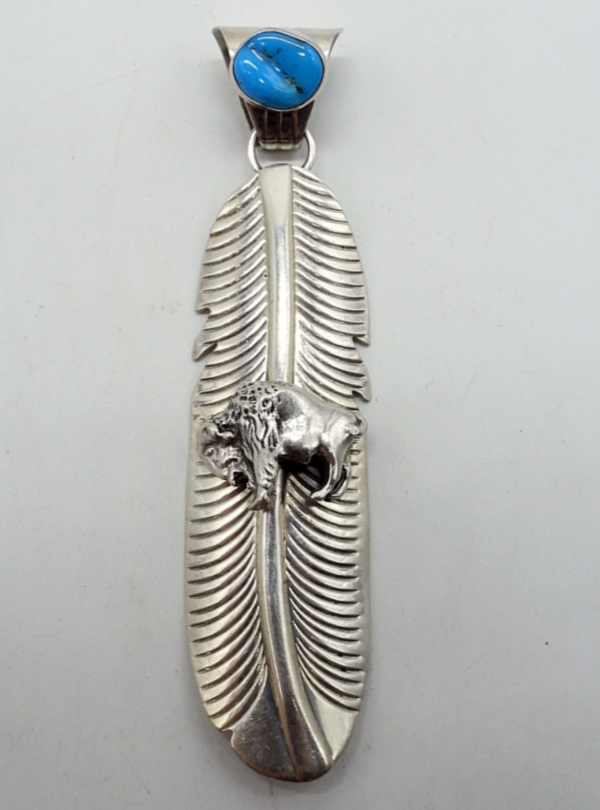 Native American 925 Feather Pendant