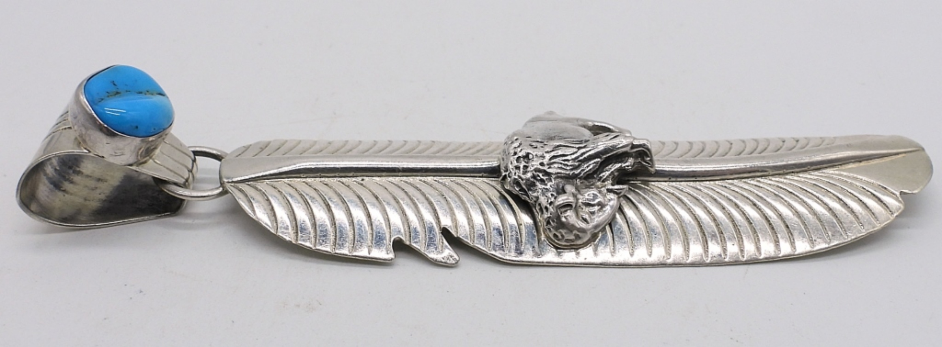 Native American 925 Feather Pendant