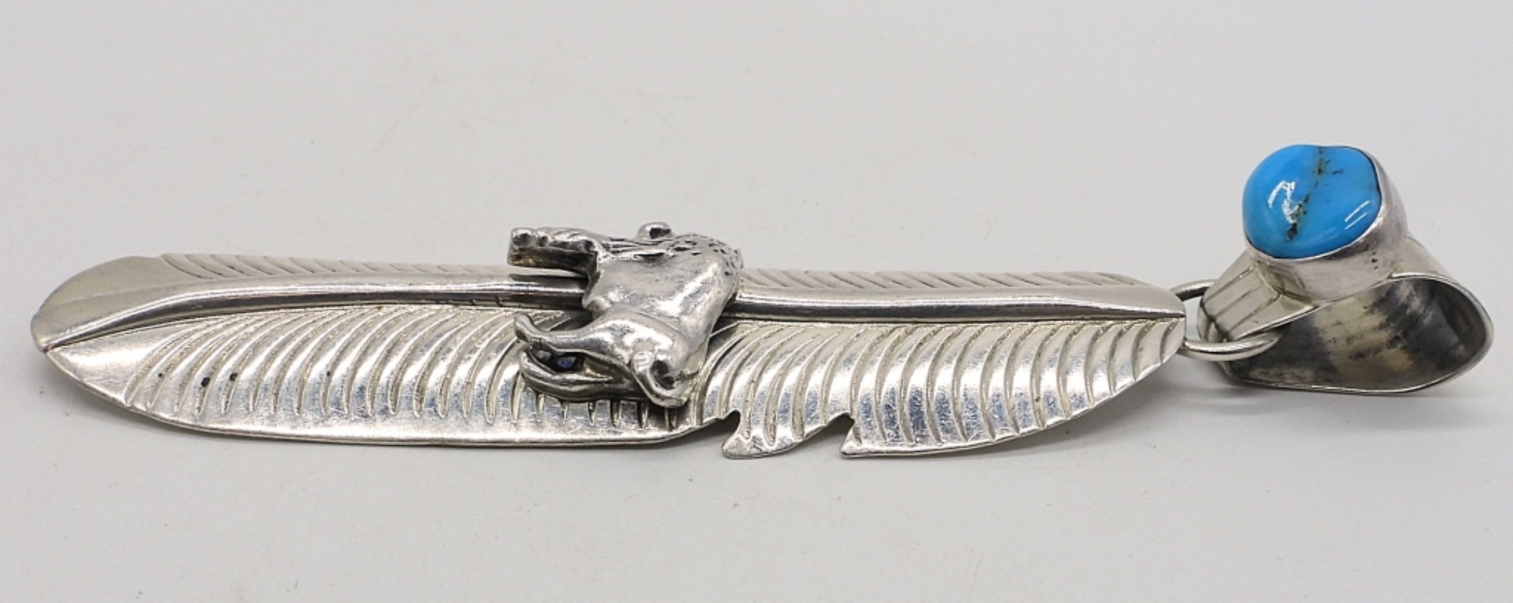 Native American 925 Feather Pendant