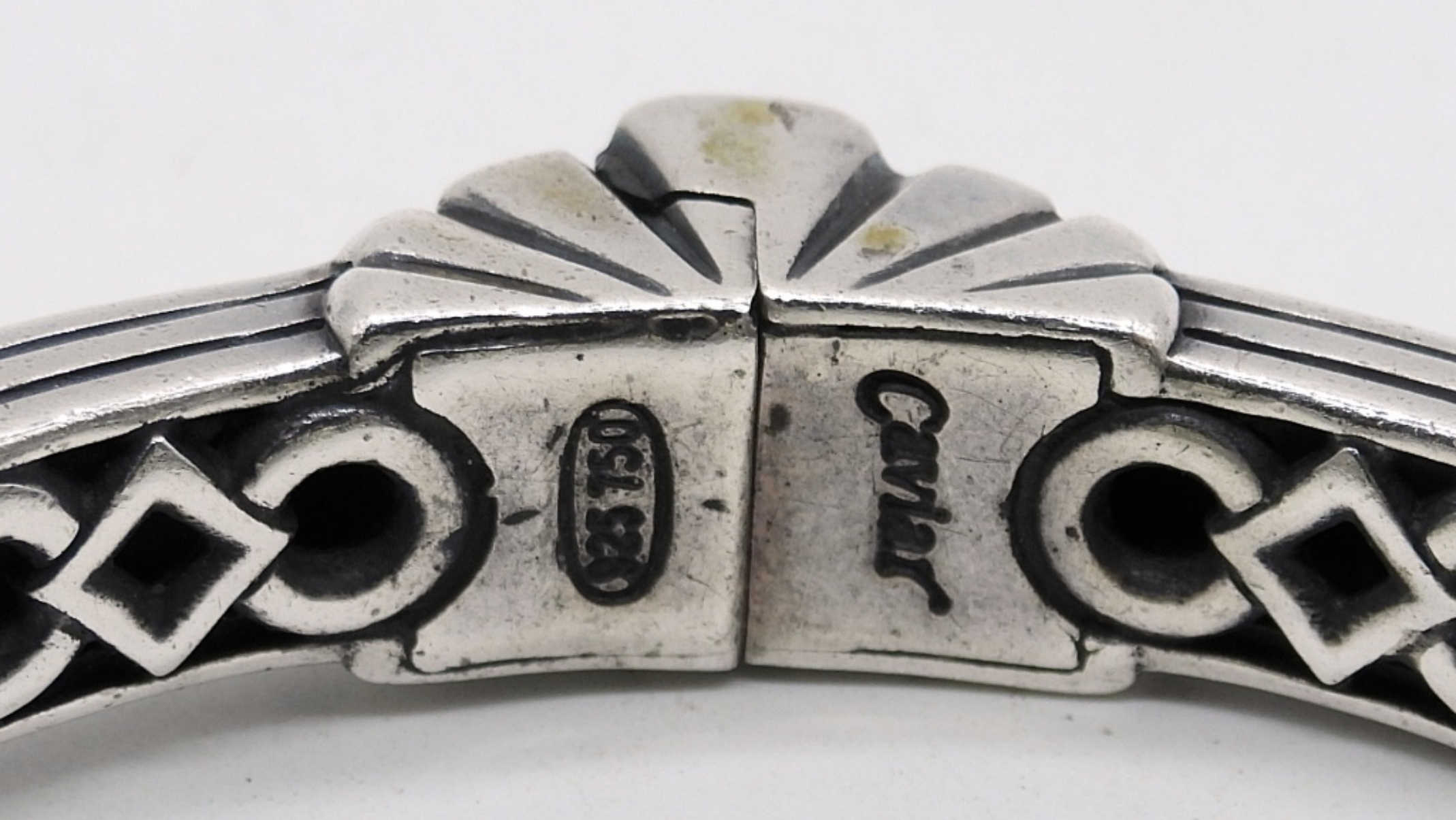 Lagos Caviar 925 & 750 Hinged Cuff Bracelet