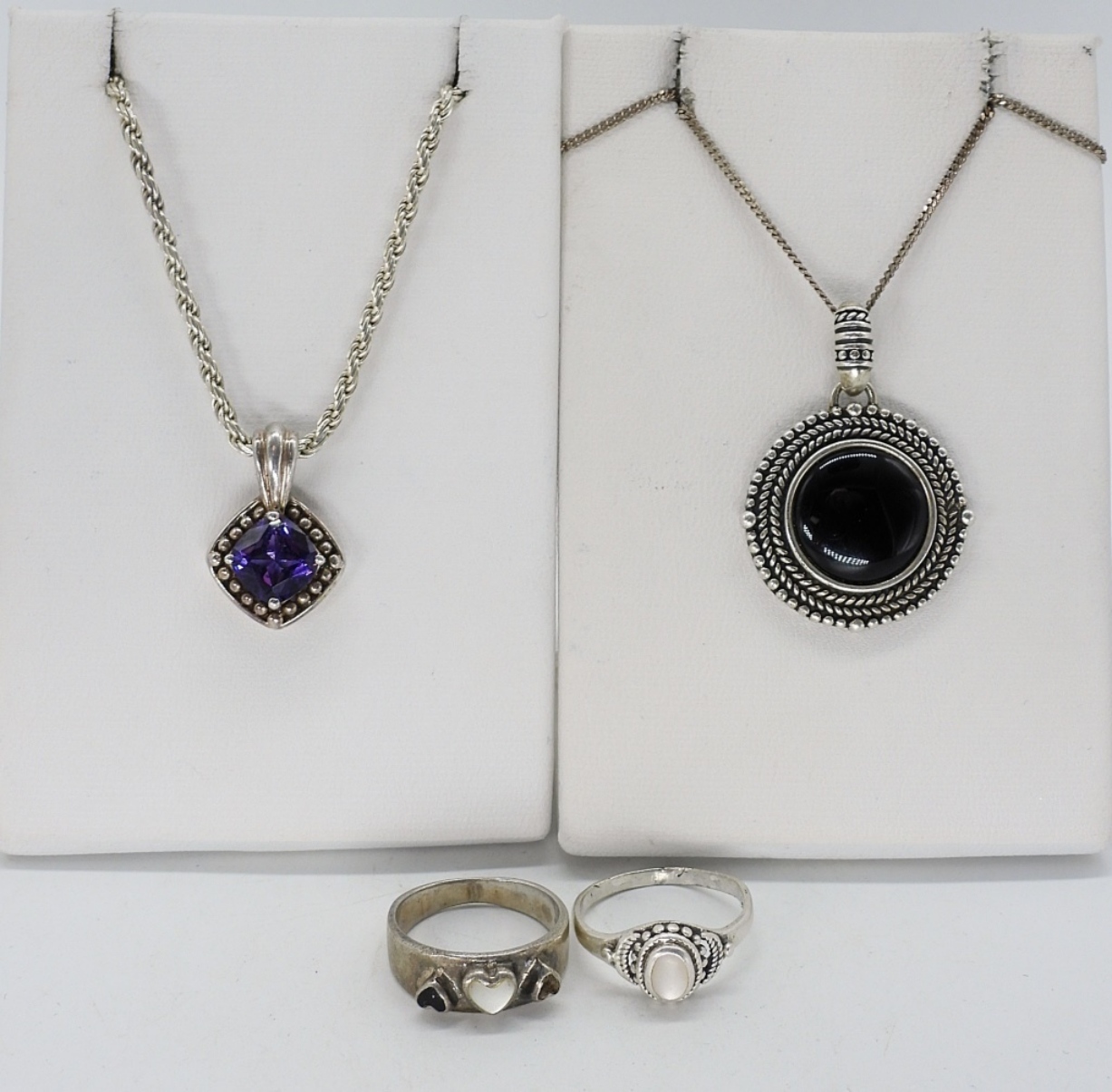 Onyx, Amethyst & Mother of Pearl 925 Jewelry