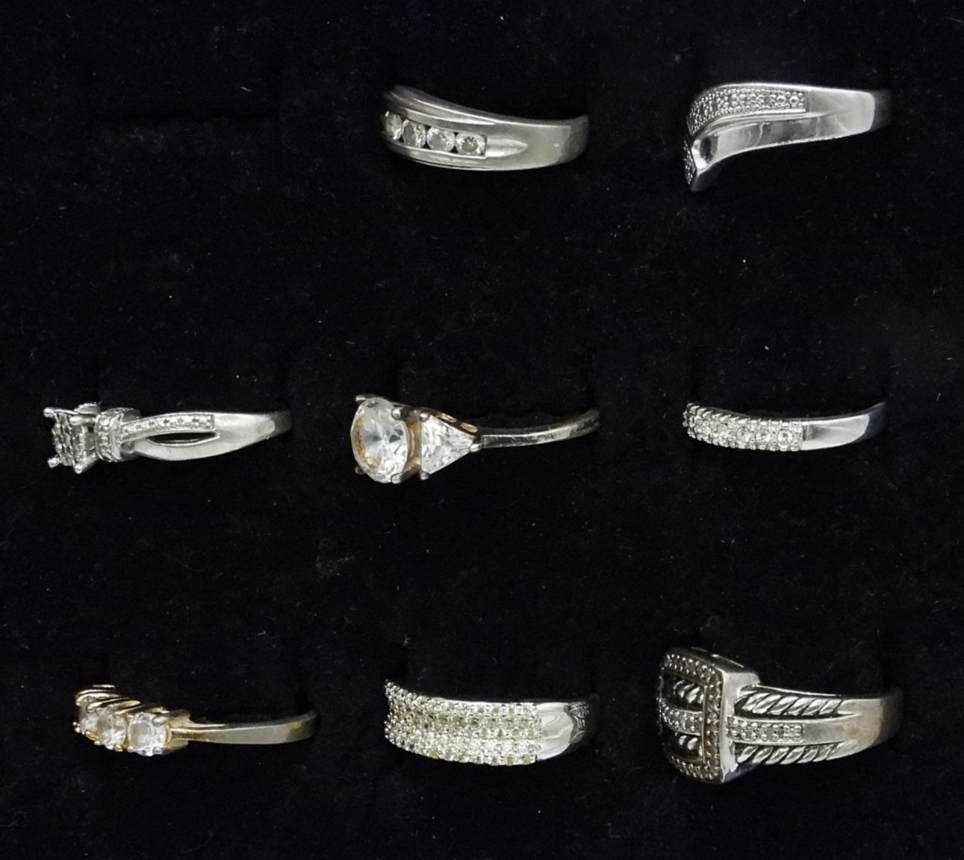 8 Sterling Bridal Style Rings