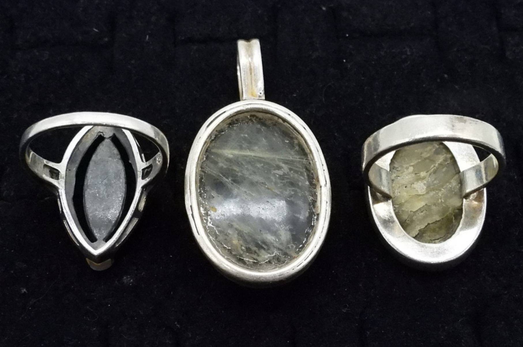 Mother of Pearl & Rutilated Quartz Rings
