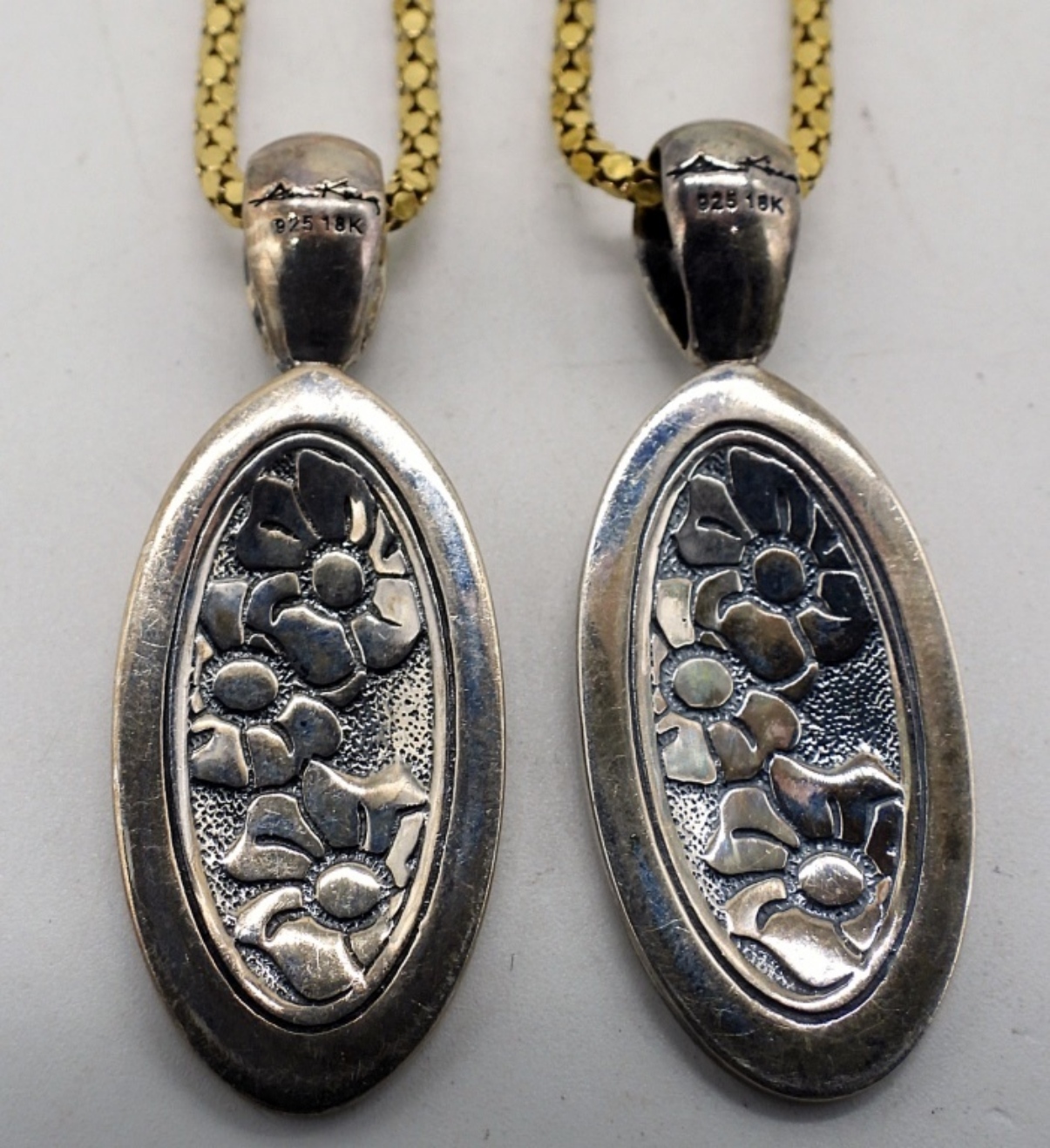 Two Anne King 925 & 18k Pendants