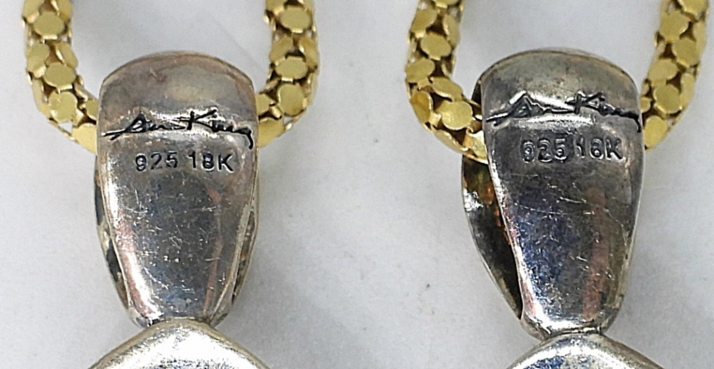 Two Anne King 925 & 18k Pendants