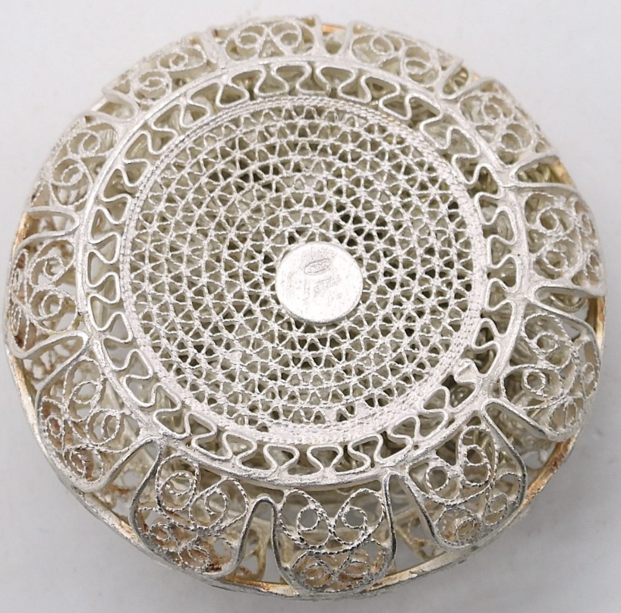 Silver Filigree Trinket Box & Rosary