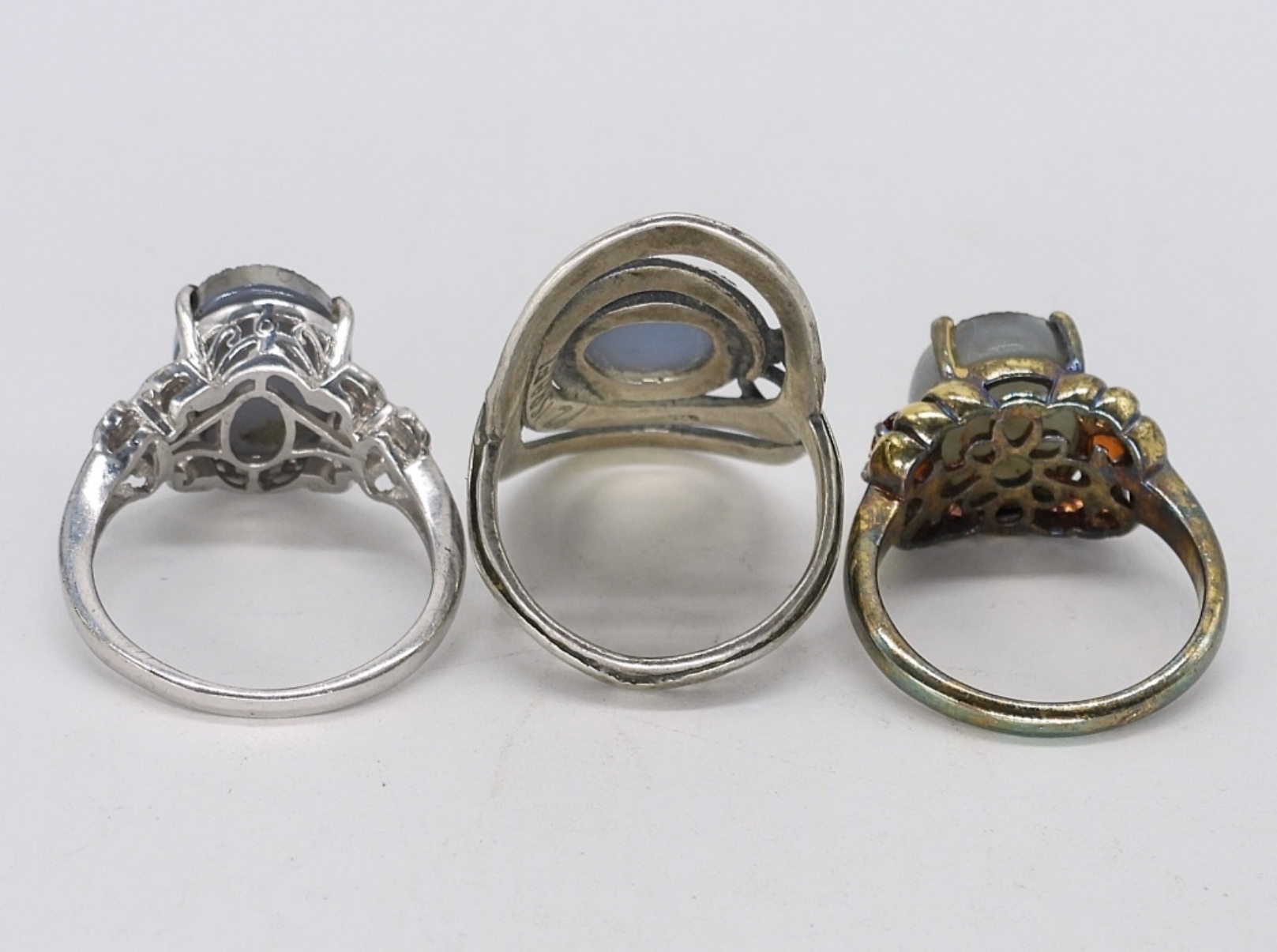 3 Druzy Sterling Fashion Rings