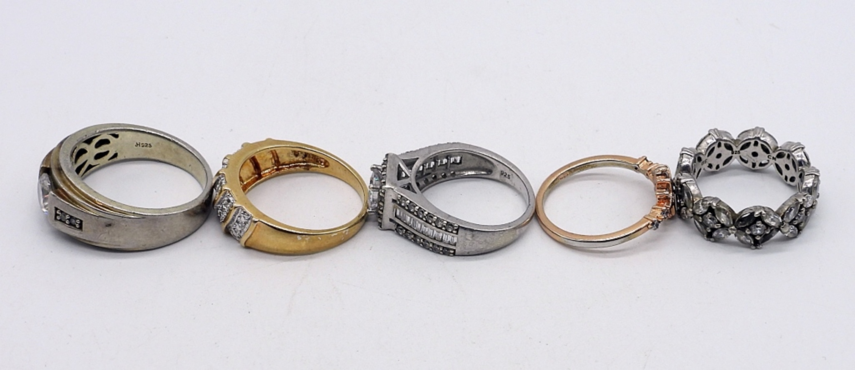 5 Sterling Bridal Style Rings