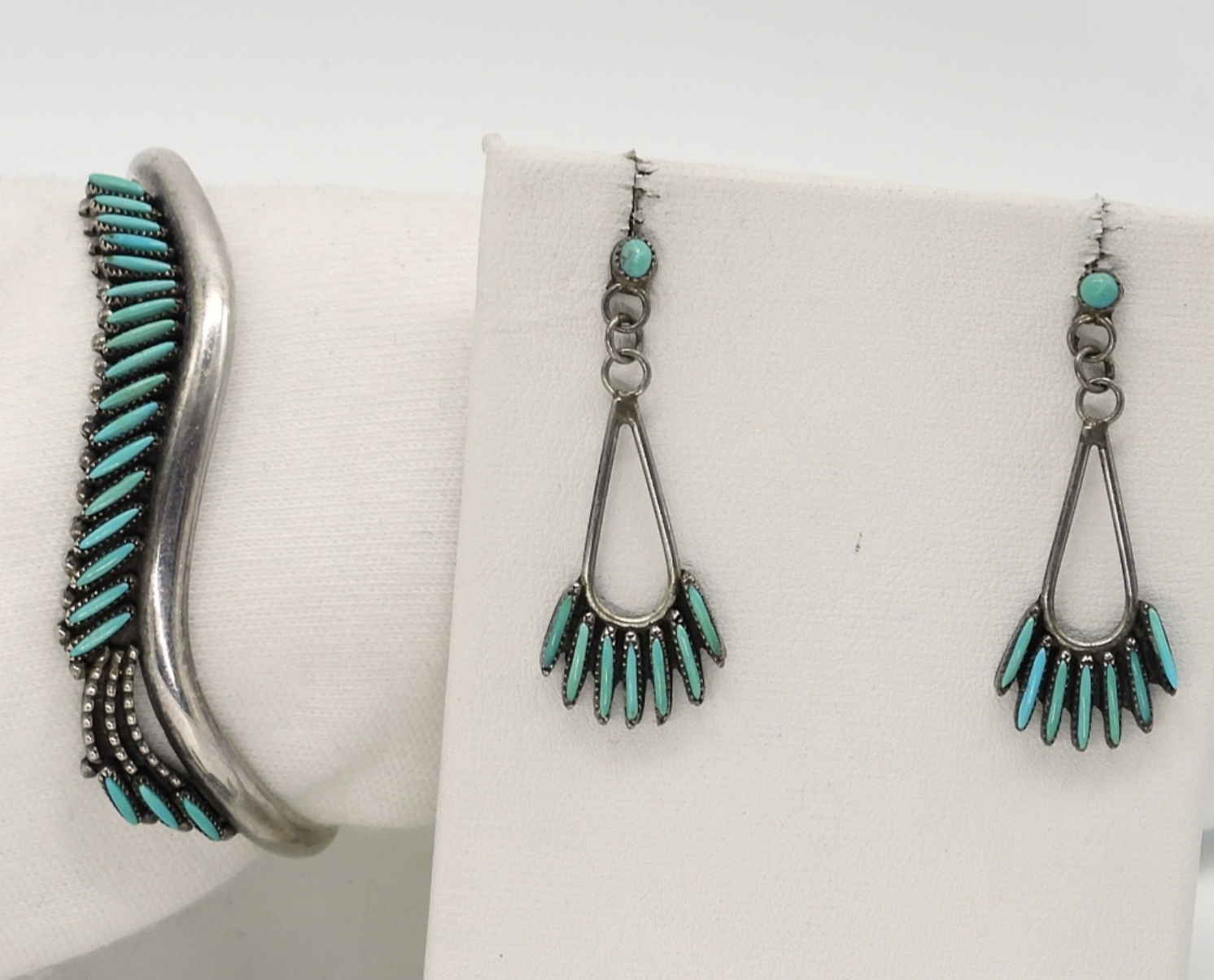 Zuni Turquoise 925 Earrings, Pendant & Cuff
