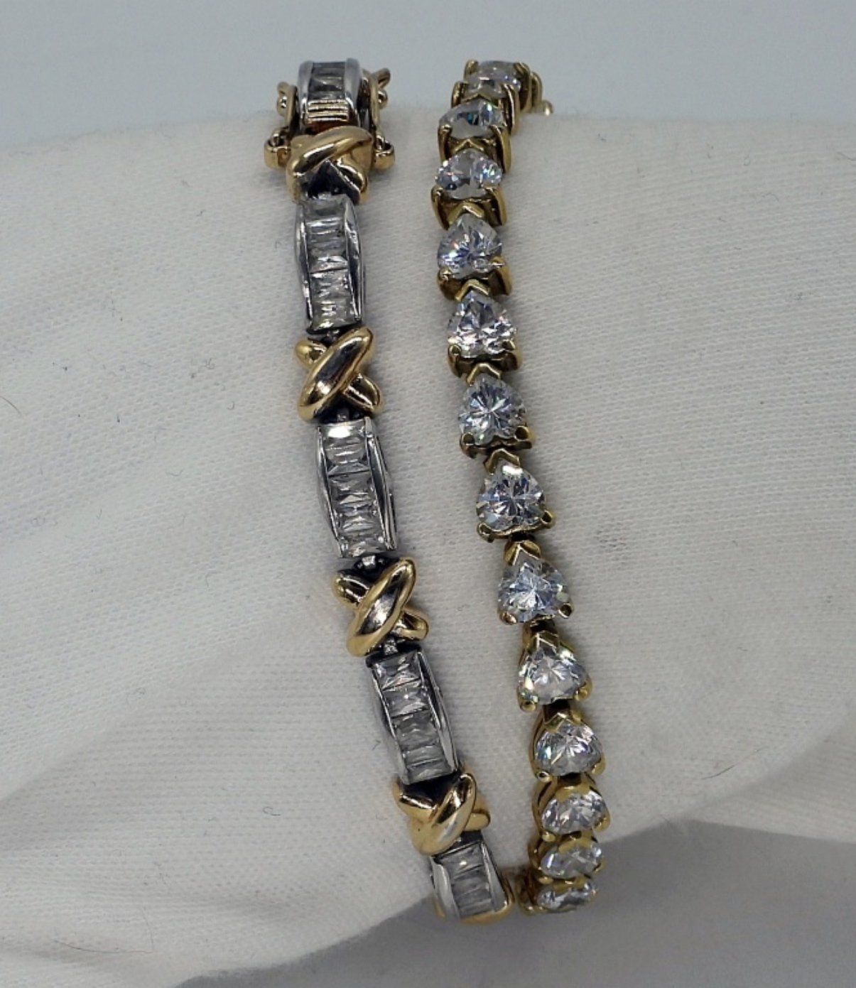2 Sterling & Gold Tone Fashion Bracelets