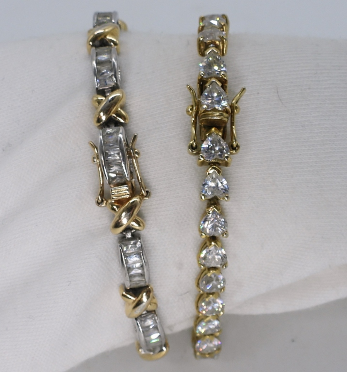 2 Sterling & Gold Tone Fashion Bracelets