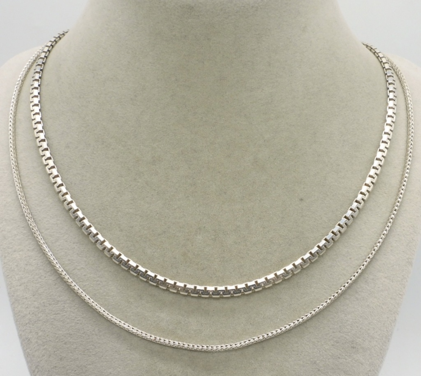 2 Thick Sterling Chain Necklaces