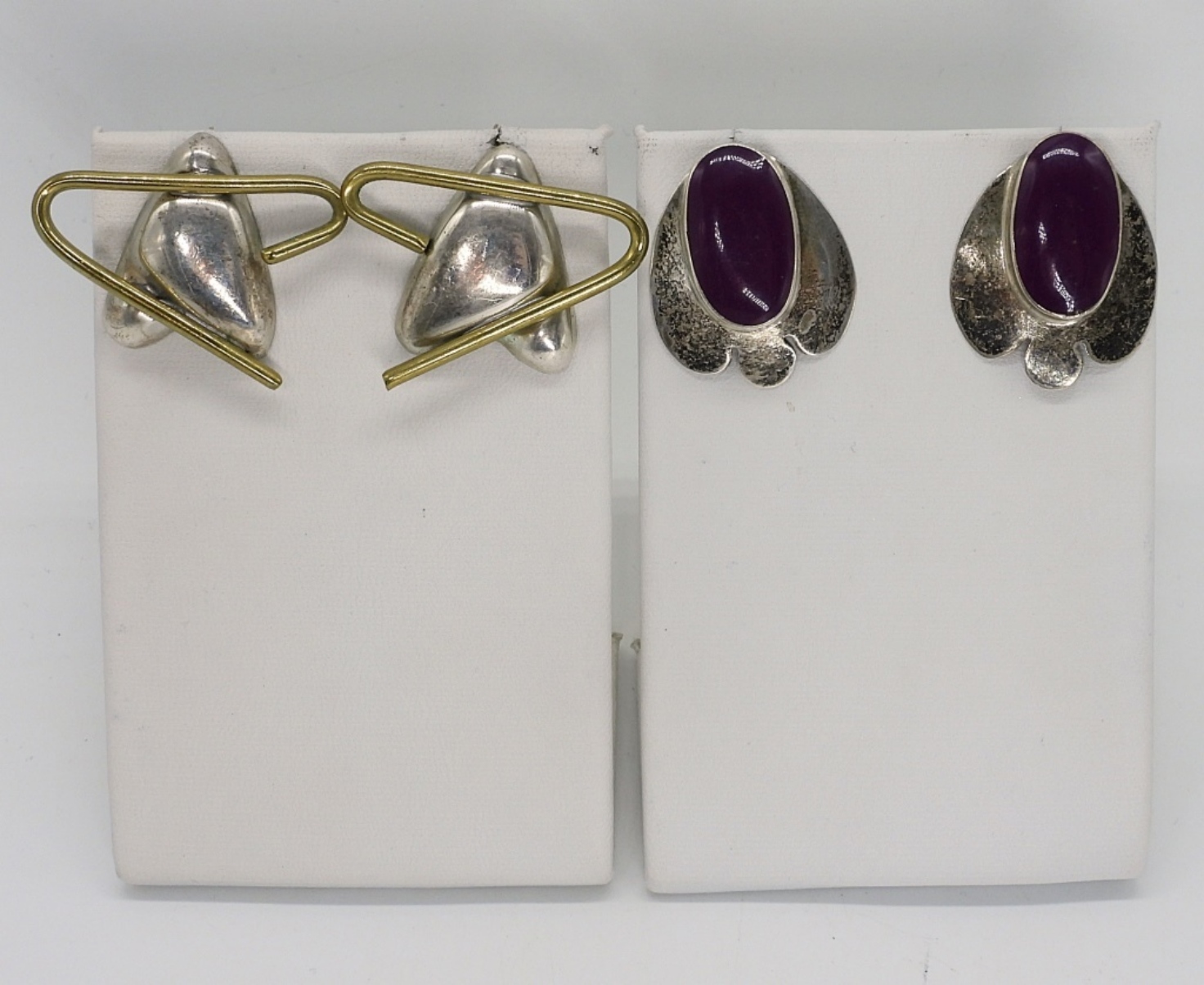 2 Pair Taxco Mexico Sterling Pierced Earrings