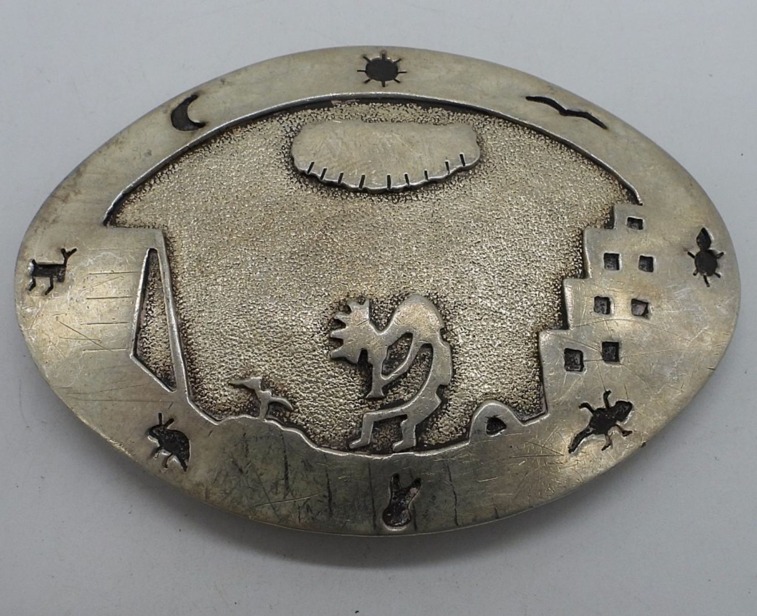 Native American 925 Kokopelli Belt Buckle
