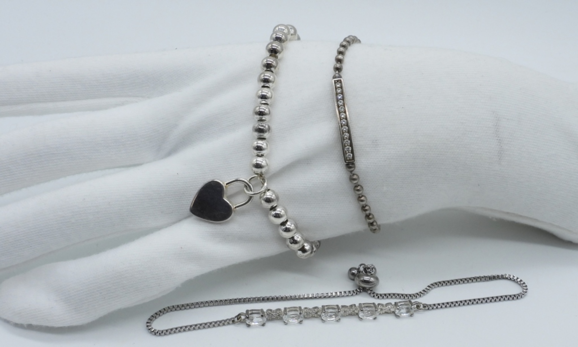 3 Sterling Bracelets & Anklets
