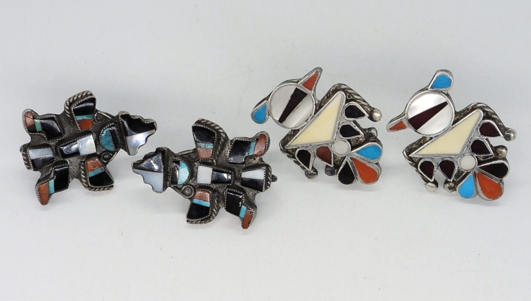 2 Pair Sterling Zuni Earrings