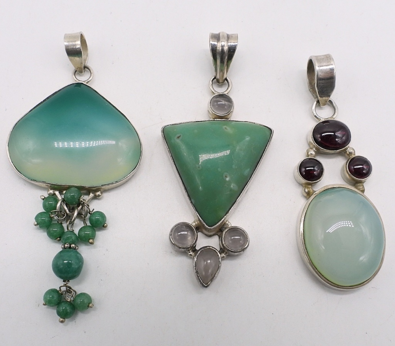 3 Sterling Pendants with Gemstones