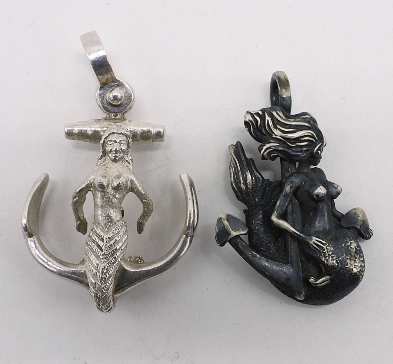 2 Sterling Mermaid Pendants