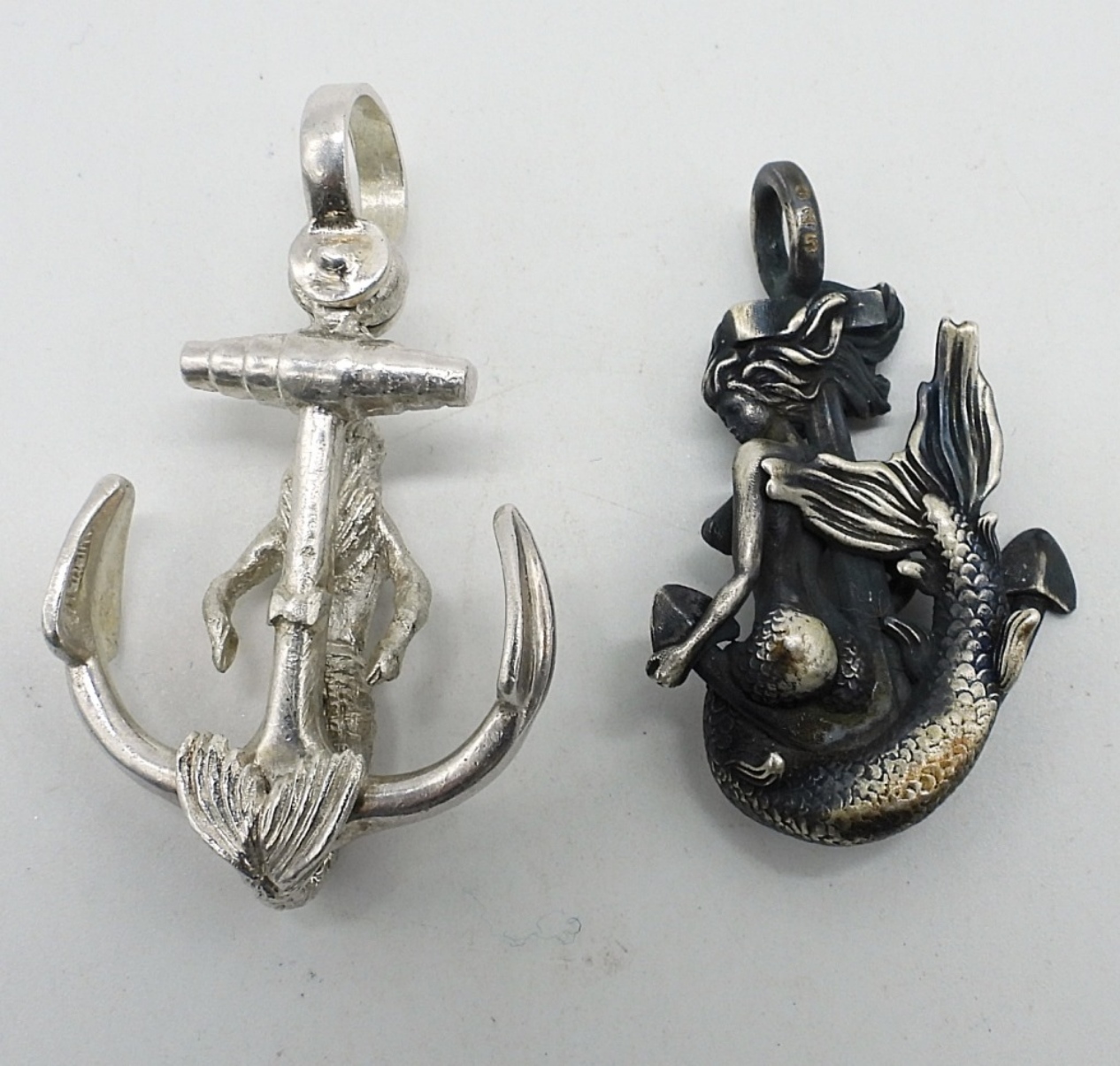 2 Sterling Mermaid Pendants