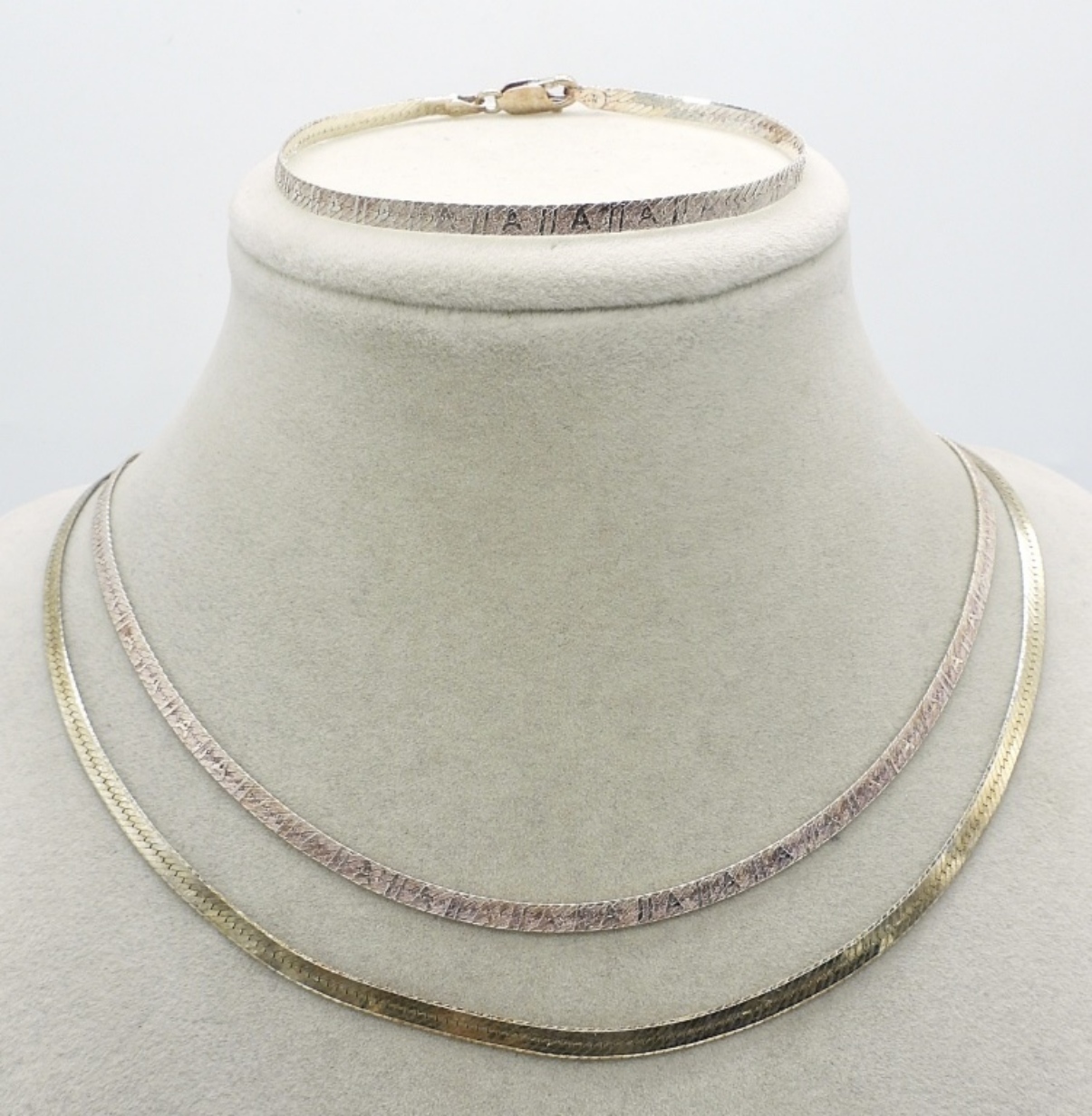 Sterling Herringbone Chains & Bracelet