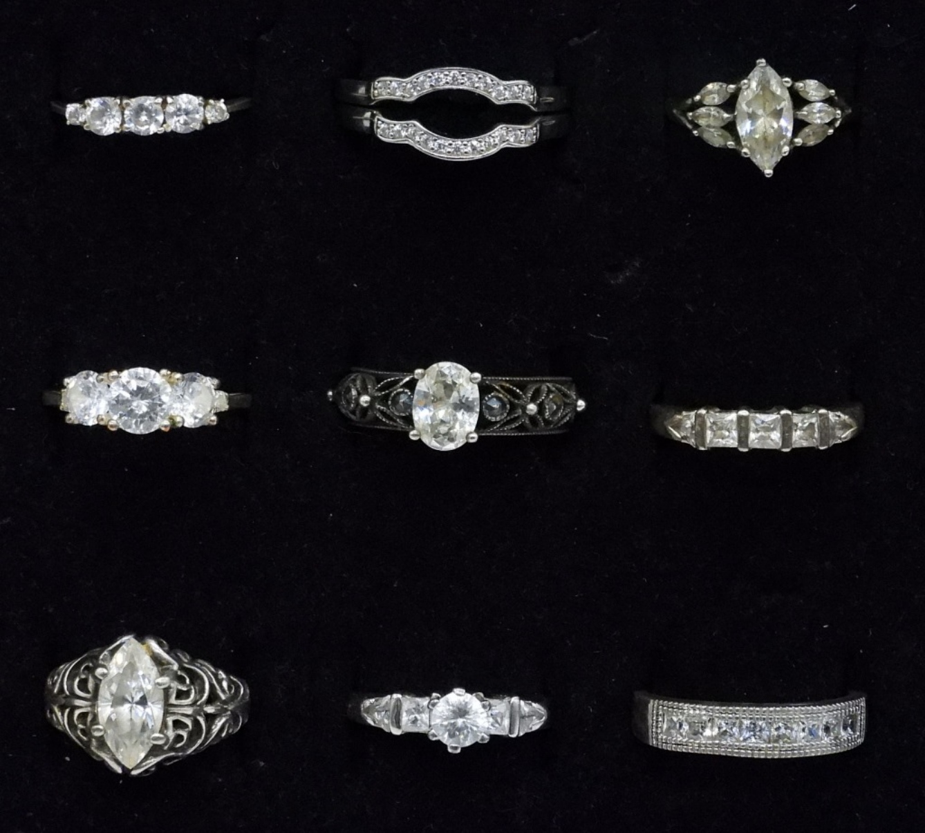 10 Sterling Bridal Style Rings